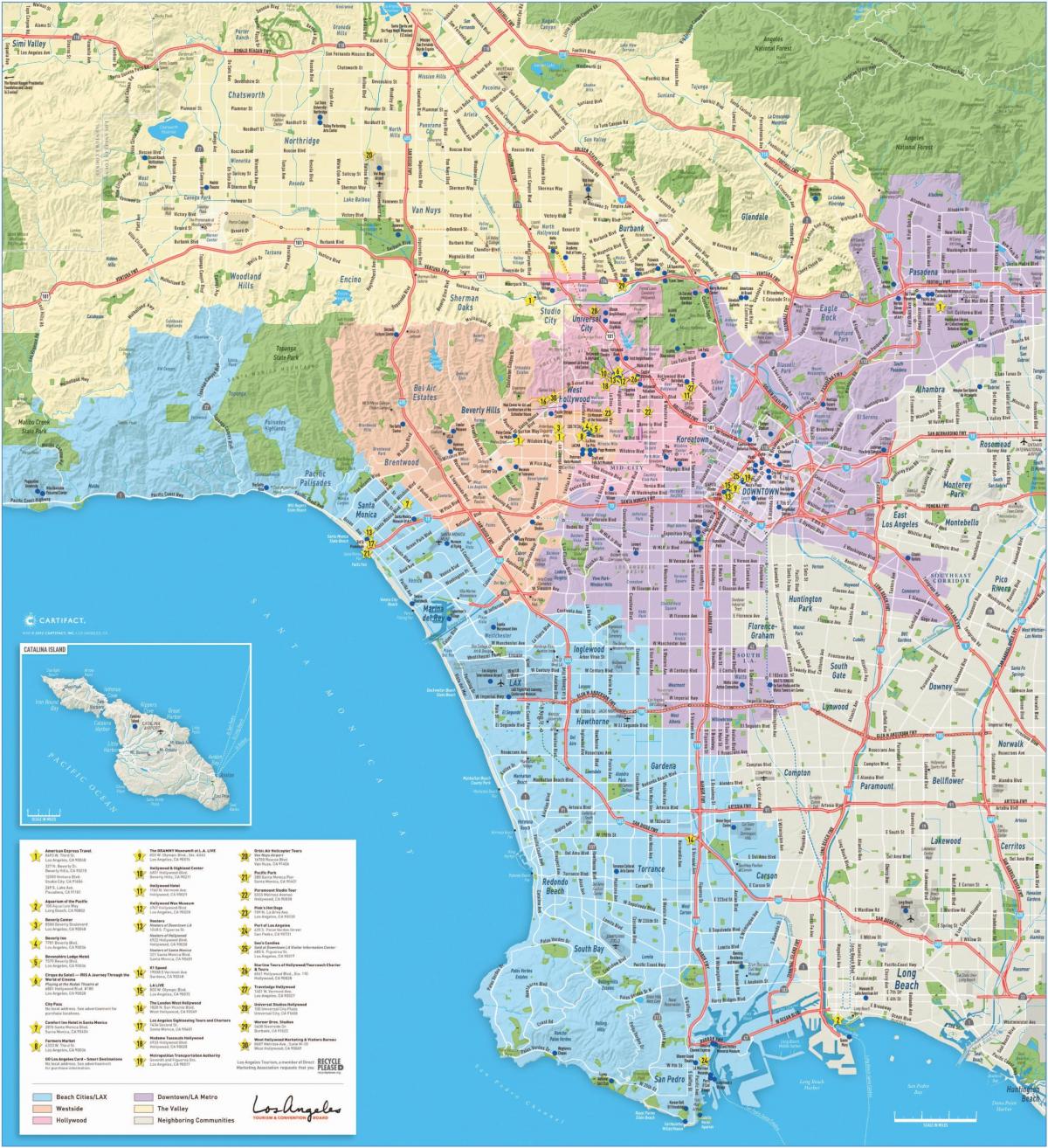Los Angeles sights map